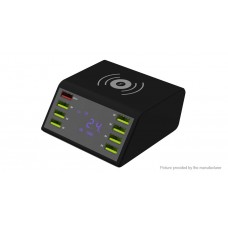 Multifunctional 8-Port USB Charger w/ Qi Wireless Charging Pad (EU)